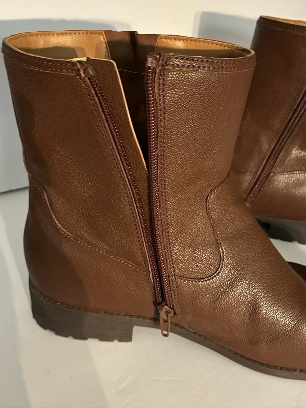 Vionic Brown Leather Side-Zip Ankle Booties New Women’s 10 - Picture 7 of 12